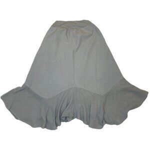 Simple Laguna Women’s Linen Midi A-line Skirt Ruffled Gray Small Made In USA